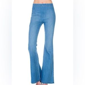 O2 Denim Flare Jeans with zip in the back